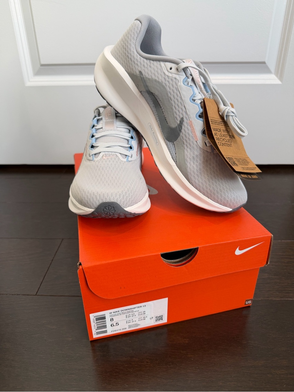 Nike Women’s Downshifter 13 Light Gray & Perwinkle Running Shoes